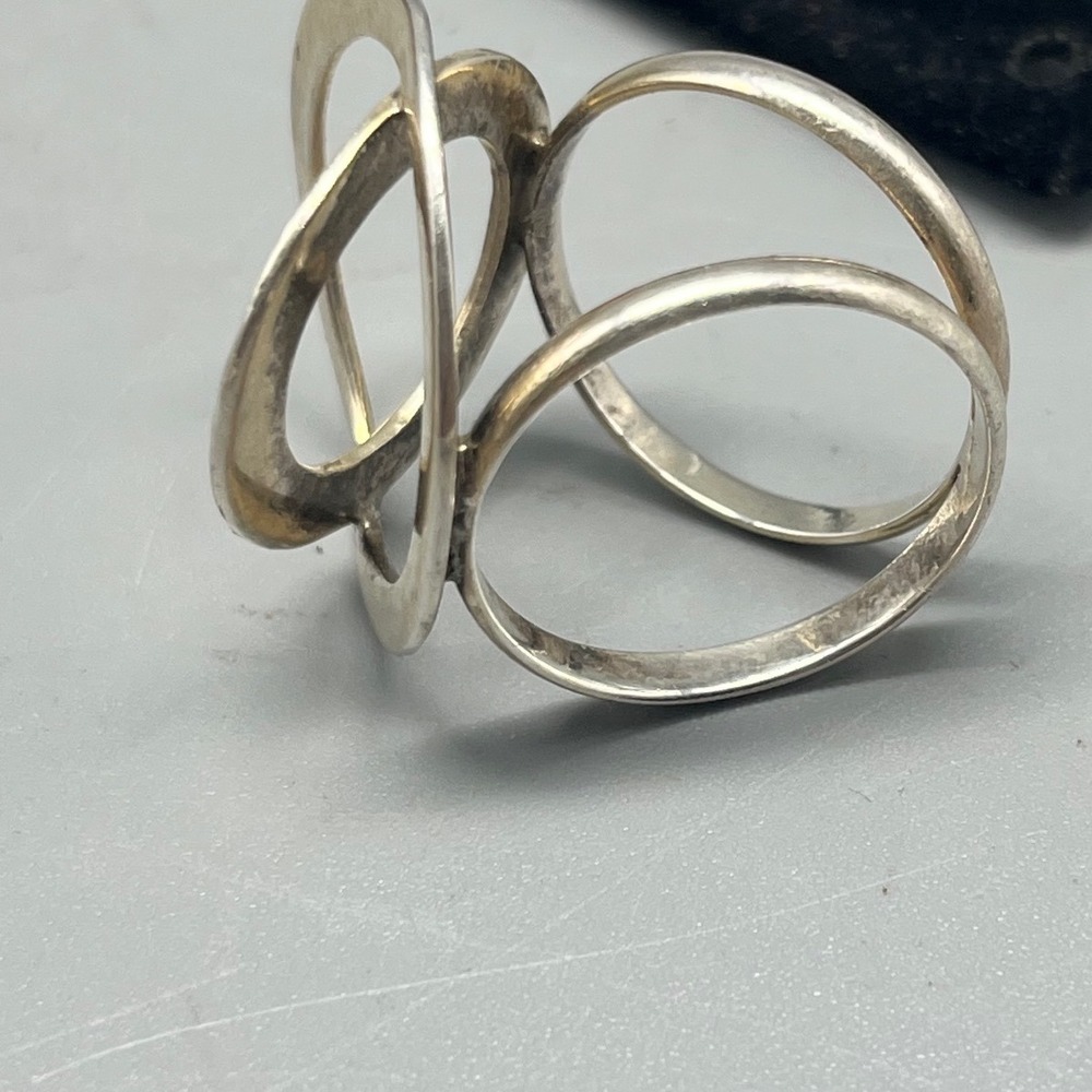 Abstract Sterling Silver Ring Interlocking Loops … - image 5